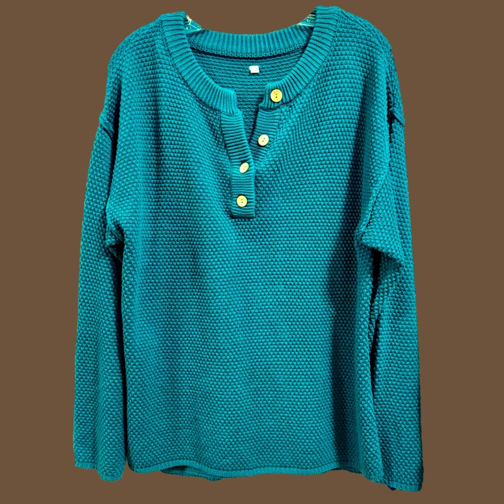 NWOT‎ Gorgeous Teal sweater Sz small